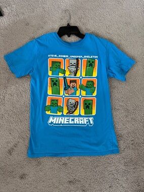 Minecraft Kids Short Sleeve Graphic Tee in Bright Blue